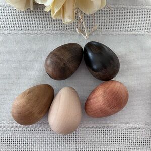 Wooden Eggs for Easter Spring Eggs Varnished Minimalist decor